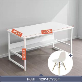 E-TIFE Meja Belajar - Putih 120*45*73 cm+Kursi