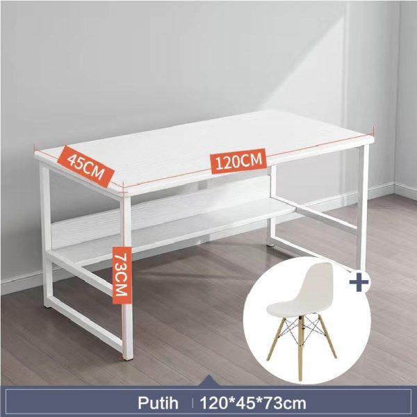 E-TIFE Meja Belajar - Putih 120*45*73 cm+Kursi